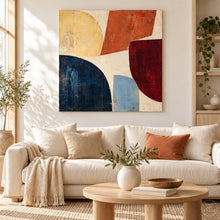 Load image into Gallery viewer, Warm Beige Geometric Abstract Painting — artwork displayed in interior