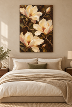 Load image into Gallery viewer, Magnolia canvas in a serene bedroom