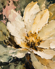 Load image into Gallery viewer, Close-up of Cream Magnolia Textured Floral Painting, textured oil painting by Sako Art Studio
