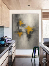 Load image into Gallery viewer, Sophisticated Gold and Gray Abstract Art