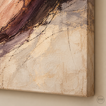 Load image into Gallery viewer, Smoky Aubergine Arc Abstract Diptych — painted texture detail 1