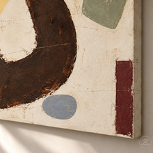 Load image into Gallery viewer, Earth Tone Horseshoe Geometric Abstract Painting — painted texture detail 1