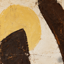 Load image into Gallery viewer, Earth Tone Horseshoe Geometric Abstract Painting — painted texture detail 2