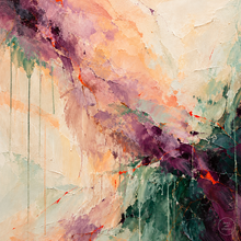 Load image into Gallery viewer, Plum Gesture in Ivory Light Abstract Painting — painted texture detail 1