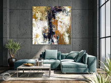 Load image into Gallery viewer, Abstract Gold &amp; White Painting Original