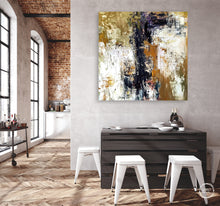 Load image into Gallery viewer, Abstract Gold &amp; White Painting Original