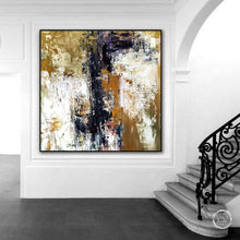Load image into Gallery viewer, Abstract Gold &amp; White Painting Original