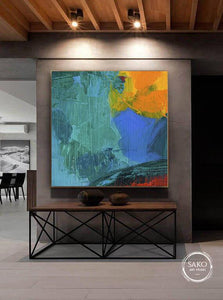 Azure Blue Yellow Painting