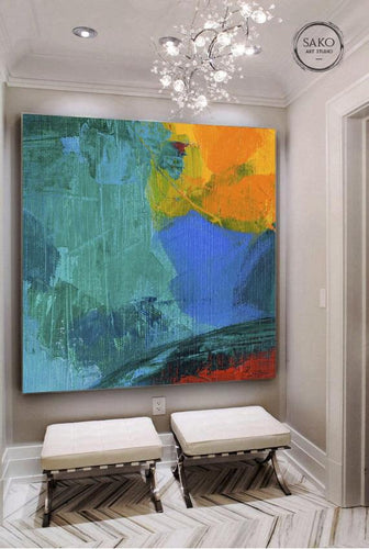 Azure Blue Yellow Painting