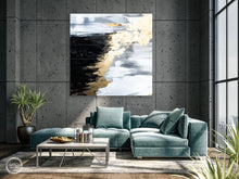 Load image into Gallery viewer, Black White Gold Painting