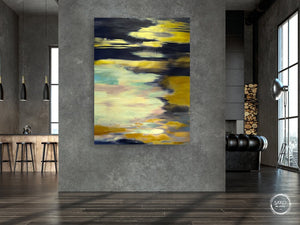 Abstract Golden Landscape Painting