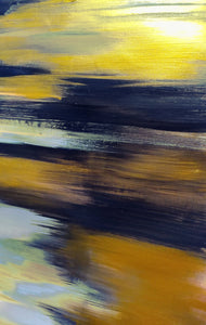 Abstract Golden Landscape Painting