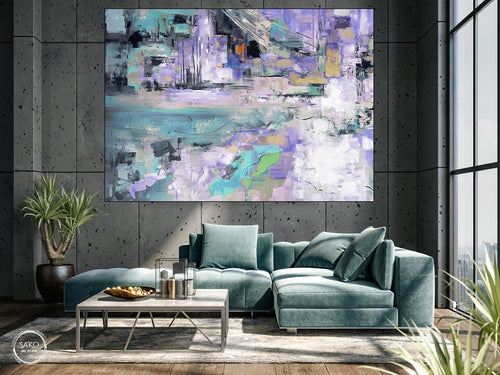 Gray with Light Blue Artwork