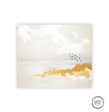 Load image into Gallery viewer, Abstract Gold Leaf Horizon Painting Birds Fly Away
