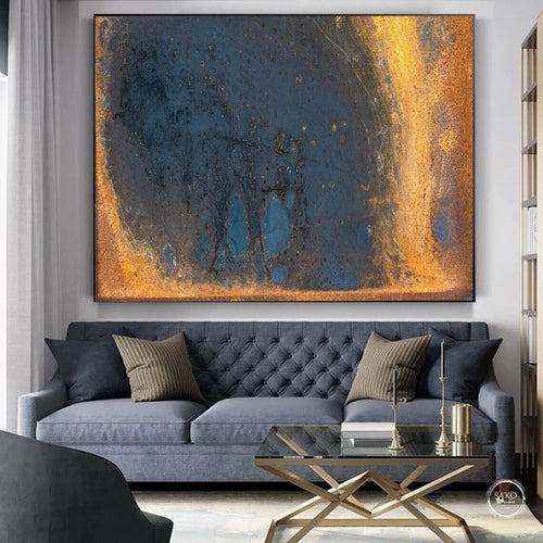 Milky Way Black Gold Leaf Painting