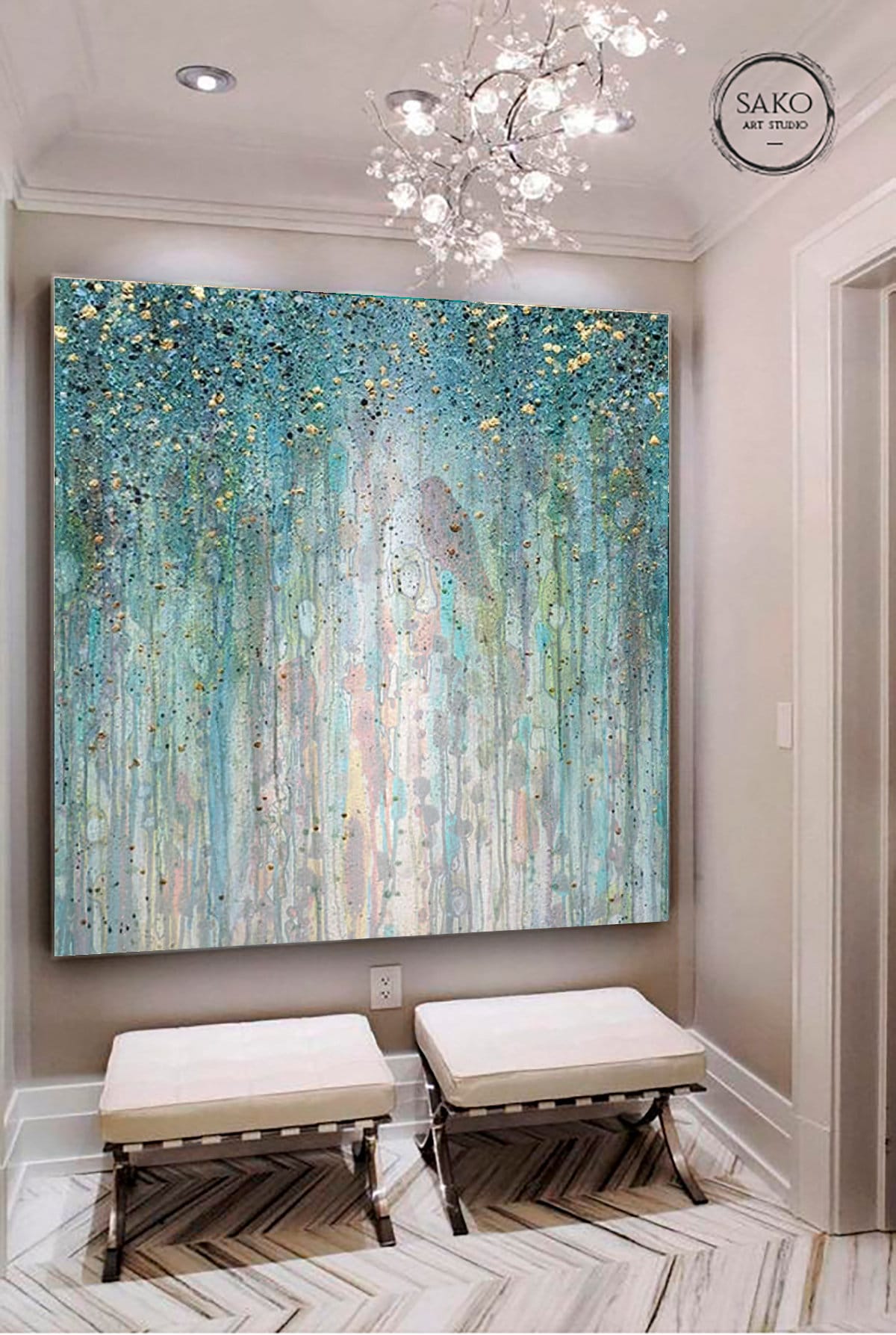 Golden Turquoise Artwork