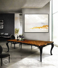 Load image into Gallery viewer, Abstract Gold Leaf Horizon Painting Birds Fly Away