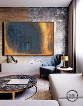 Load image into Gallery viewer, Milky Way Black Gold Leaf Painting