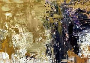 Abstract Gold & White Painting Original